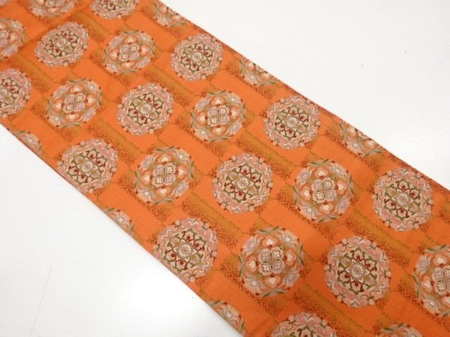 JAPANESE NAGOYA OBI / WOVEN FLOWER CREST